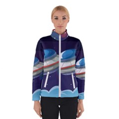 Ufo-alien-spaceship-galaxy Women s Bomber Jacket by Salman4z