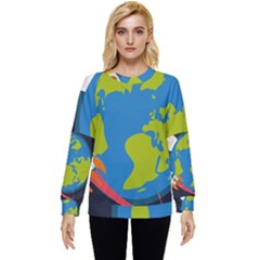 Spaceship-design Hidden Pocket Sweatshirt by Salman4z