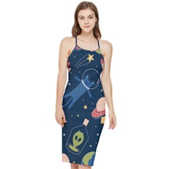 Seamless-pattern-with-funny-aliens-cat-galaxy Bodycon Cross Back Summer Dress by Salman4z