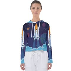 Spaceship-milkyway-galaxy Women s Slouchy Sweat by Salman4z