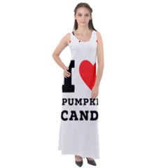 I Love Pumpkin Candy Sleeveless Velour Maxi Dress
