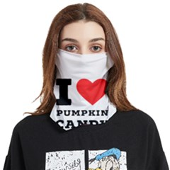 I Love Pumpkin Candy Face Covering Bandana (two Sides) by ilovewhateva