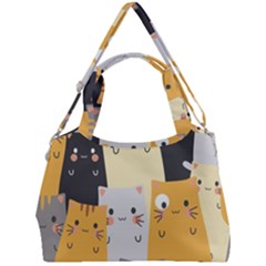 Seamless-pattern-cute-cat-cartoons Double Compartment Shoulder Bag by Salman4z