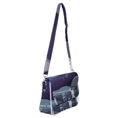 Alien-astronaut-scene Shoulder Bag With Back Zipper by Salman4z