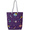 Space-travels-seamless-pattern-vector-cartoon Full Print Rope Handle Tote (Small) View1