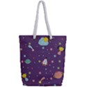 Space-travels-seamless-pattern-vector-cartoon Full Print Rope Handle Tote (Small) View2