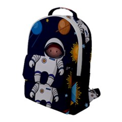 Boy-spaceman-space-rocket-ufo-planets-stars Flap Pocket Backpack (large) by Salman4z