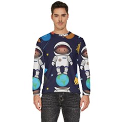 Boy-spaceman-space-rocket-ufo-planets-stars Men s Fleece Sweatshirt by Salman4z