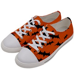 Halloween-card-with-bats-flying-pattern Men s Low Top Canvas Sneakers by Salman4z