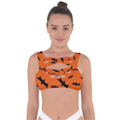 Halloween-card-with-bats-flying-pattern Bandaged Up Bikini Top by Salman4z