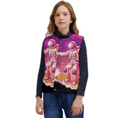 Astronaut-spacesuit-standing-surfboard-surfing-milky-way-stars Kid s Short Button Up Puffer Vest	 by Salman4z