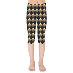 Golden Chess Board Background Kids  Capri Leggings  by pakminggu