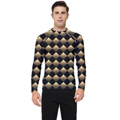 Golden Chess Board Background Men s Long Sleeve Rash Guard by pakminggu