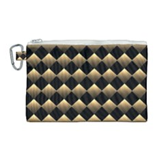 Golden Chess Board Background Canvas Cosmetic Bag (large) by pakminggu