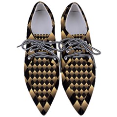 Golden Chess Board Background Pointed Oxford Shoes by pakminggu