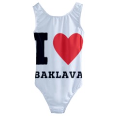 I Love Baklava Kids  Cut-out Back One Piece Swimsuit by ilovewhateva