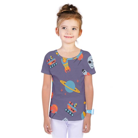 Space-seamless-pattern Kids  One Piece Tee by Salman4z