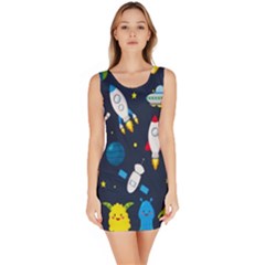 Big-set-cute-astronauts-space-planets-stars-aliens-rockets-ufo-constellations-satellite-moon-rover-v Bodycon Dress by Salman4z