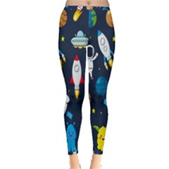 Big-set-cute-astronauts-space-planets-stars-aliens-rockets-ufo-constellations-satellite-moon-rover-v Inside Out Leggings by Salman4z