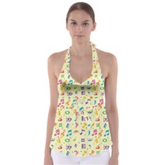 Seamless-pattern-musical-note-doodle-symbol Babydoll Tankini Top by Salman4z