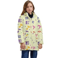Seamless-pattern-musical-note-doodle-symbol Kids  Hooded Longline Puffer Jacket by Salman4z