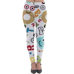 Seamless-pattern-vector-with-funny-robots-cartoon Lightweight Velour Leggings by Salman4z