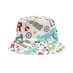 Seamless-pattern-vector-with-funny-robots-cartoon Inside Out Bucket Hat by Salman4z