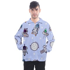 Seamless-pattern-with-space-theme Men s Half Zip Pullover by Salman4z