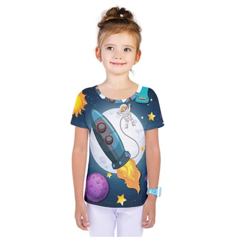 Spaceship-astronaut-space Kids  One Piece Tee by Salman4z