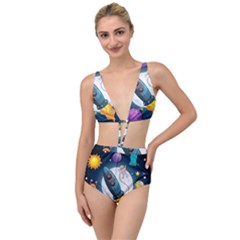 Spaceship-astronaut-space Tied Up Two Piece Swimsuit by Salman4z
