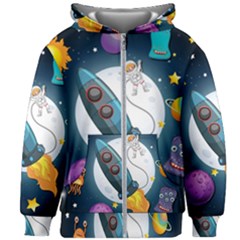 Spaceship-astronaut-space Kids  Zipper Hoodie Without Drawstring by Salman4z