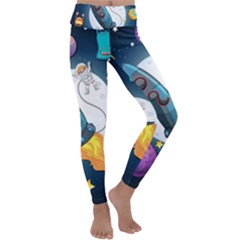 Spaceship-astronaut-space Kids  Lightweight Velour Classic Yoga Leggings by Salman4z