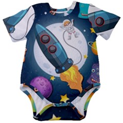 Spaceship-astronaut-space Baby Short Sleeve Bodysuit