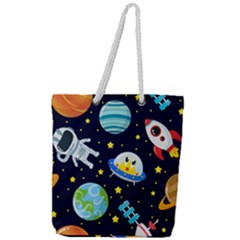 Space-seamless-pattern   - Full Print Rope Handle Tote (large) by Salman4z