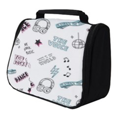 Music-themed-doodle-seamless-background Full Print Travel Pouch (small) by Salman4z