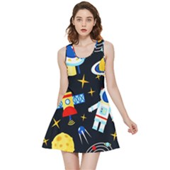 Space Seamless Pattern Inside Out Reversible Sleeveless Dress by Salman4z