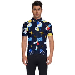Space Seamless Pattern Men s Short Sleeve Cycling Jersey by Salman4z