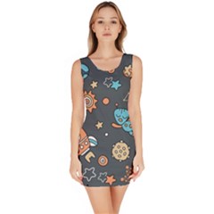 Space-seamless-pattern Bodycon Dress by Salman4z