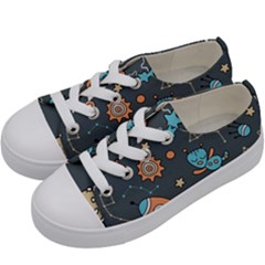Space-seamless-pattern Kids  Low Top Canvas Sneakers