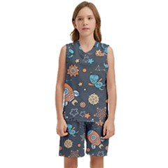 Space-seamless-pattern Kids  Basketball Mesh Set