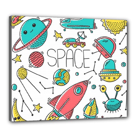 Space-cosmos-seamless-pattern-seamless-pattern-doodle-style Canvas 24  X 20  (stretched) by Salman4z