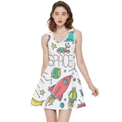 Space-cosmos-seamless-pattern-seamless-pattern-doodle-style Inside Out Reversible Sleeveless Dress by Salman4z