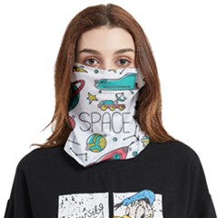 Space-cosmos-seamless-pattern-seamless-pattern-doodle-style Face Covering Bandana (two Sides) by Salman4z