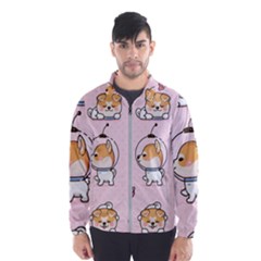 Set-kawaii-smile-japanese-dog-akita-inu-cartoon Men s Windbreaker by Salman4z