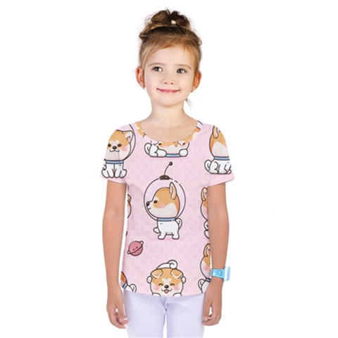 Set-kawaii-smile-japanese-dog-akita-inu-cartoon Kids  One Piece Tee by Salman4z