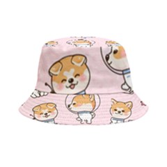 Set-kawaii-smile-japanese-dog-akita-inu-cartoon Inside Out Bucket Hat by Salman4z