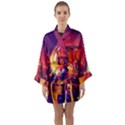 Far-future-human-colonization Long Sleeve Satin Kimono View1