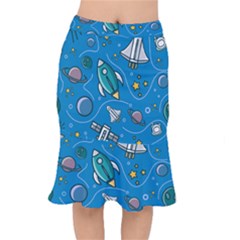 About-space-seamless-pattern Short Mermaid Skirt by Salman4z