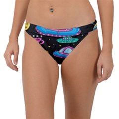 Seamless-pattern-with-space-objects-ufo-rockets-aliens-hand-drawn-elements-space Band Bikini Bottoms by Salman4z