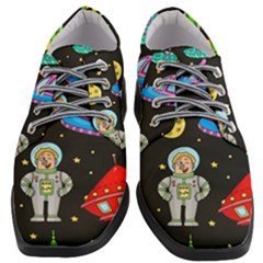 Seamless-pattern-with-space-objects-ufo-rockets-aliens-hand-drawn-elements-space Women Heeled Oxford Shoes by Salman4z